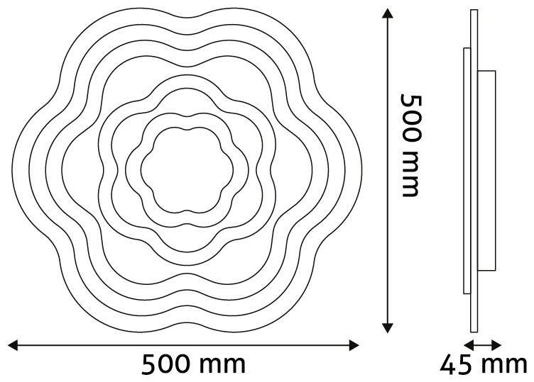 Nástěnné designové led svítidlo -Rosa s dálkovým ovládáním